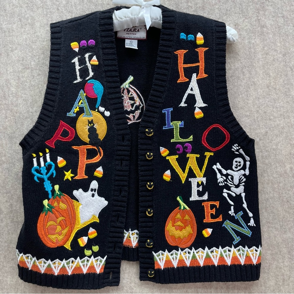 ***SOLD***Tiara International Happy Halloween Fun Spooky Ugly Size Petites Large - Picture 1 of 13